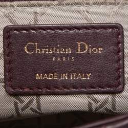 Pre Owned Dior Burgundy Cannage Leather Small Lady Dior My ABCDior Bag