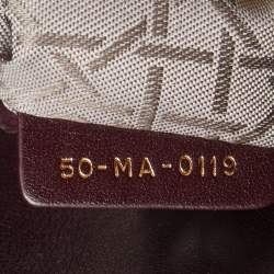 Pre Owned Dior Burgundy Cannage Leather Small Lady Dior My ABCDior Bag