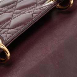 Pre Owned Dior Burgundy Cannage Leather Small Lady Dior My ABCDior Bag