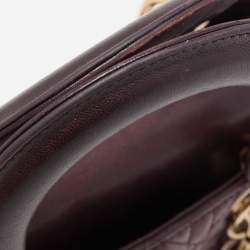 Pre Owned Dior Burgundy Cannage Leather Small Lady Dior My ABCDior Bag