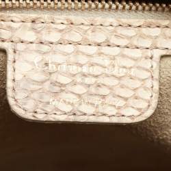 Pre Owned Dior Gold/Beige Python Large Lady Dior Tote