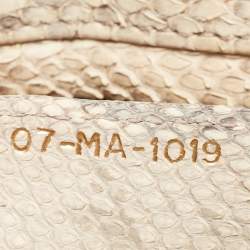 Pre Owned Dior Gold/Beige Python Large Lady Dior Tote