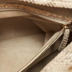 Pre Owned Dior Gold/Beige Python Large Lady Dior Tote
