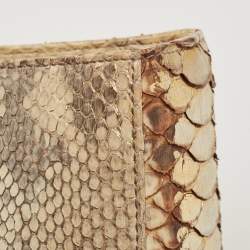 Pre Owned Dior Gold/Beige Python Large Lady Dior Tote