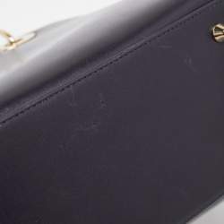 Pre Owned Dior Midnight Blue Leather Medium Pockets Lady Dior Tote