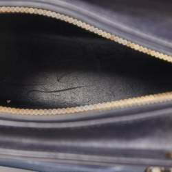 Pre Owned Dior Midnight Blue Leather Medium Pockets Lady Dior Tote