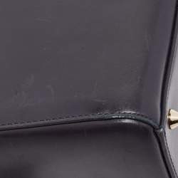Pre Owned Dior Midnight Blue Leather Medium Pockets Lady Dior Tote