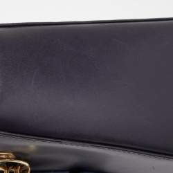 Pre Owned Dior Midnight Blue Leather Medium Pockets Lady Dior Tote