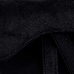 Pre Owned Dior Black Velvet Mini Crystal Embellished Saddle Bag