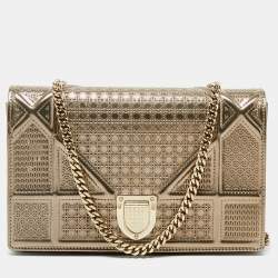 Dior Metallic Gold Micro Cannage Leather Mini Diorama Chain Shoulder Bag  Dior | The Luxury Closet