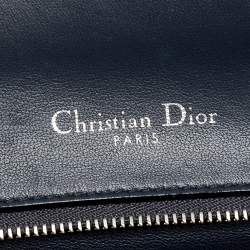 Dior Silver Micro Cannage Patent Leather Medium Diorama Shoulder Bag