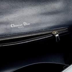 Dior Silver Micro Cannage Patent Leather Medium Diorama Shoulder Bag