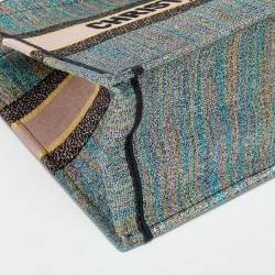 Pre Owned Dior Multicolor Embroidered Lurex Fabric  Book Tote 