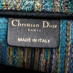 Pre Owned Dior Multicolor Embroidered Lurex Fabric  Book Tote 