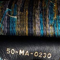 Pre Owned Dior Multicolor Embroidered Lurex Fabric  Book Tote 
