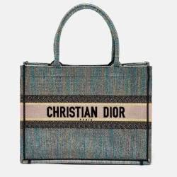 Pre Owned Dior Multicolor Embroidered Lurex Fabric  Book Tote 
