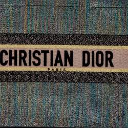 Pre Owned Dior Multicolor Embroidered Lurex Fabric  Book Tote 