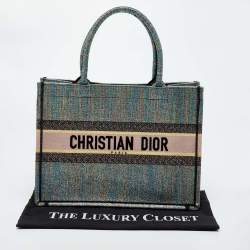 Pre Owned Dior Multicolor Embroidered Lurex Fabric  Book Tote 