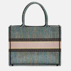 Pre Owned Dior Multicolor Embroidered Lurex Fabric  Book Tote 