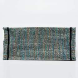 Pre Owned Dior Multicolor Embroidered Lurex Fabric  Book Tote 