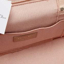 Pre Owned Dior Light Pink Canvas D Lite Vanity Case Bag