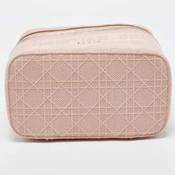Pre Owned Dior Light Pink Canvas D Lite Vanity Case Bag