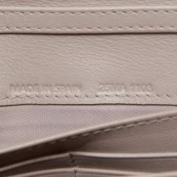 Pre Owned Dior Grey Cannage Patent Leather Lady Dior Wallet on Chain