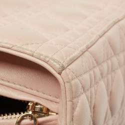 Pre Owned Dior Light Pink Cannage Leather Large Lady Dior Tote