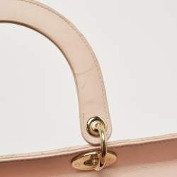 Pre Owned Dior Light Pink Cannage Leather Large Lady Dior Tote