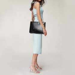 Pre Owned Dior Black Leather Medium Malice Pearl Tote