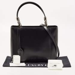 Pre Owned Dior Black Leather Medium Malice Pearl Tote