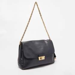 Pre Owned Dior Black Leather Large Diorling Shoulder Bag