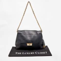 Pre Owned Dior Black Leather Large Diorling Shoulder Bag