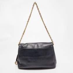 Pre Owned Dior Black Leather Large Diorling Shoulder Bag