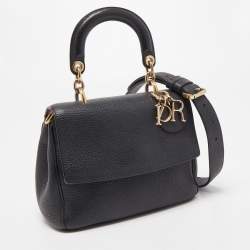 Pre Owned Dior Black Leather Mini Be Dior Top Handle Bag