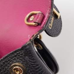 Pre Owned Dior Black Leather Mini Be Dior Top Handle Bag