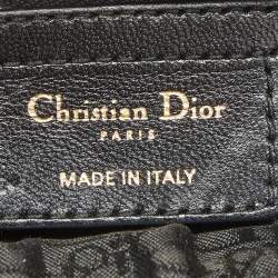 Pre Owned Dior Black Cannage Leather Medium Lady Dior Tote