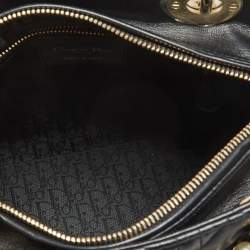 Pre Owned Dior Black Cannage Leather Medium Lady Dior Tote