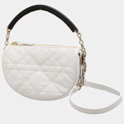 Christian Dior Blue/White Cannage Quilted Leather Small Vibe Shoulder Bag