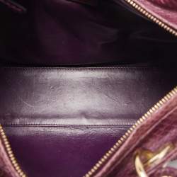Pre Owned Dior Purple Python Large Lady Dior Tote
