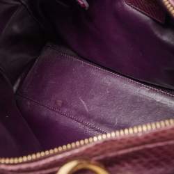 Pre Owned Dior Purple Python Large Lady Dior Tote