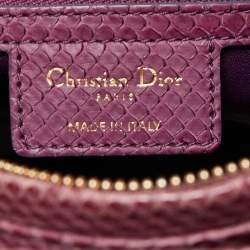 Pre Owned Dior Purple Python Large Lady Dior Tote