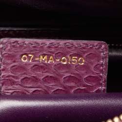 Pre Owned Dior Purple Python Large Lady Dior Tote