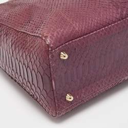 Pre Owned Dior Purple Python Large Lady Dior Tote