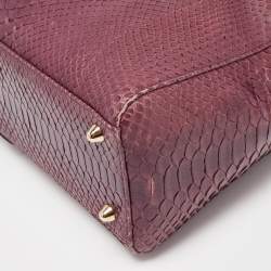 Pre Owned Dior Purple Python Large Lady Dior Tote
