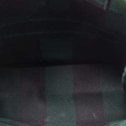 Pre Owned Dior Black/Green Checkered Canvas Large Book Tote