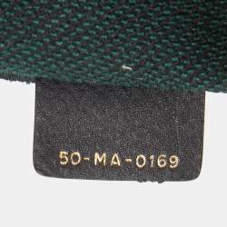 Pre Owned Dior Black/Green Checkered Canvas Large Book Tote