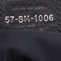 Dior Black Oblique Canvas and Leather Satchel
