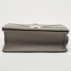 Pre Owned Dior Grey Leather Medium Diorama Shoulder Bag