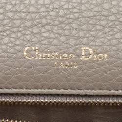 Pre Owned Dior Grey Leather Medium Diorama Shoulder Bag